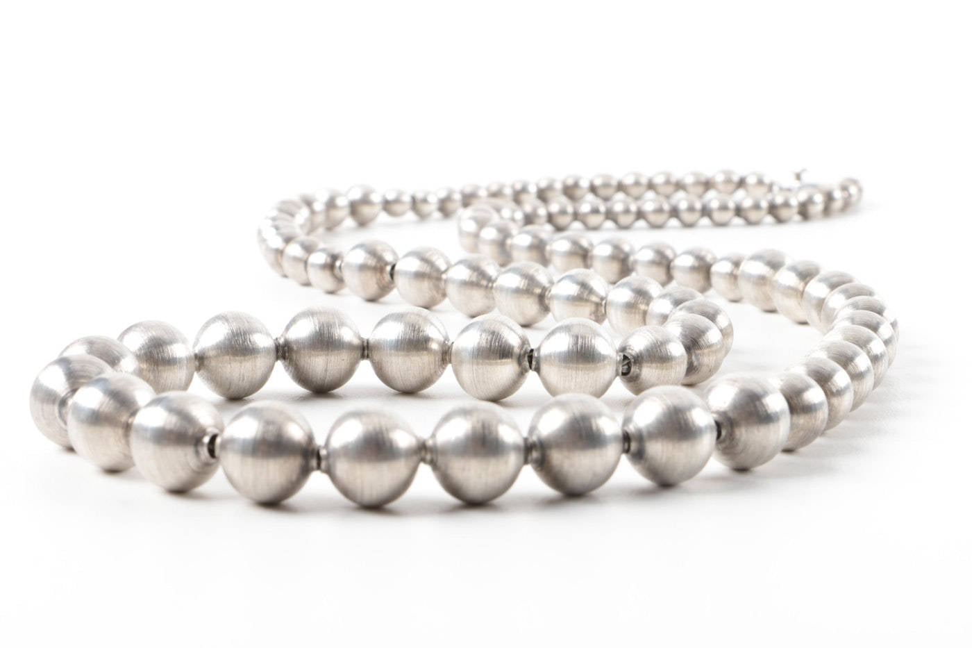 Melicio Rodriguez Taxco Graduated Sterling Silver Beaded Necklace