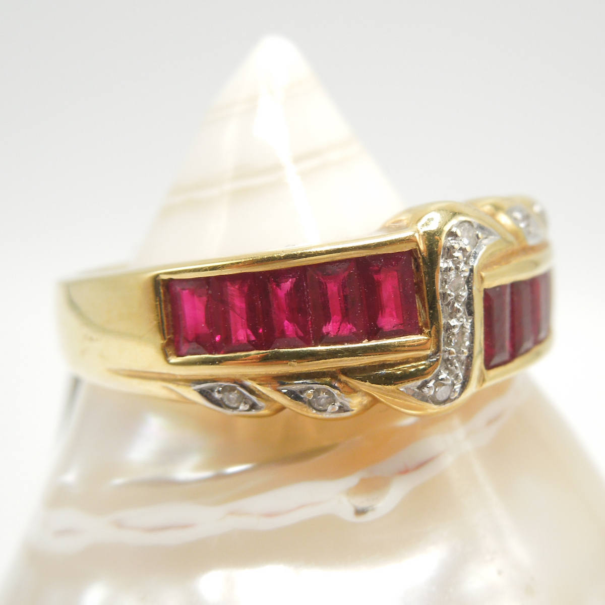 Ruby and Diamond Ring in 18K Yellow Gold