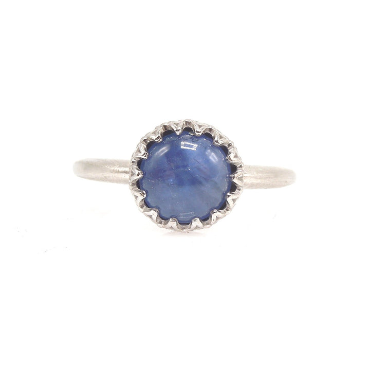 2.25ct Cabochon Blue Star Sapphire in 14K White Gold