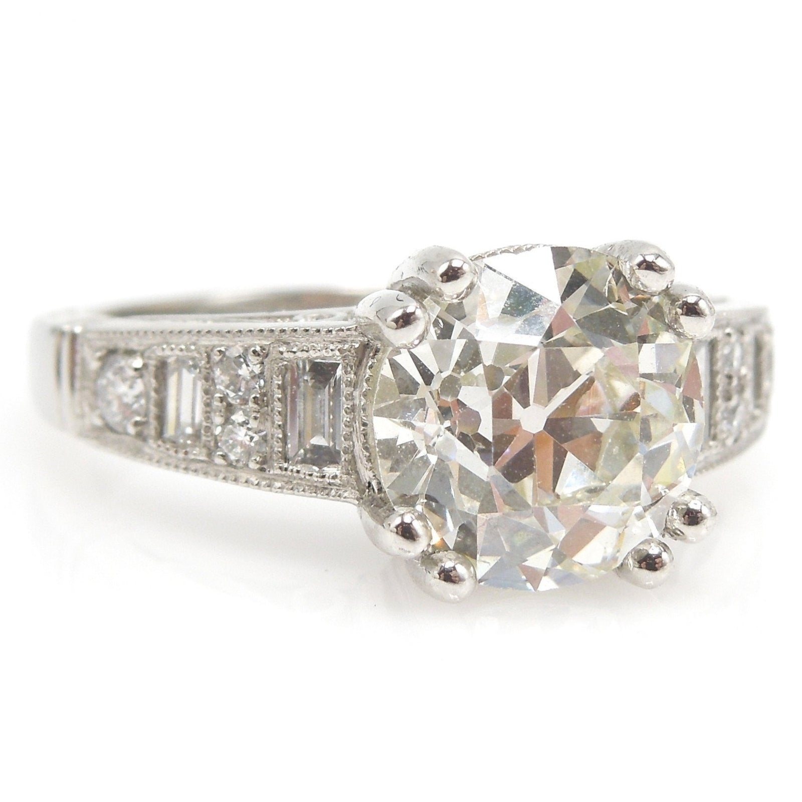 Make it Pretty Ring - 2.72 ct Old European Cut Diamond Engagement - Platinum - Engagement Ring