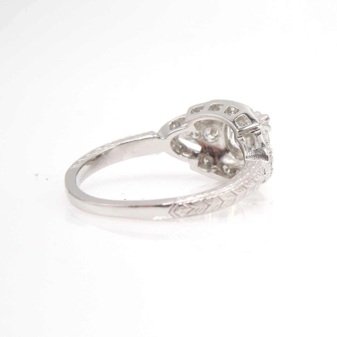 The Eye Ring - 0.90ct Diamond - Art Deco Style Engagement Ring in Platinum