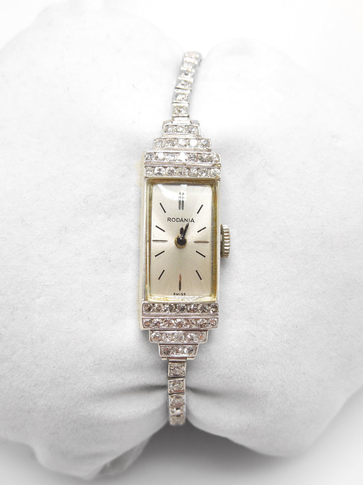Antique Platinum and Diamond Rodania Ladies Wristwatch