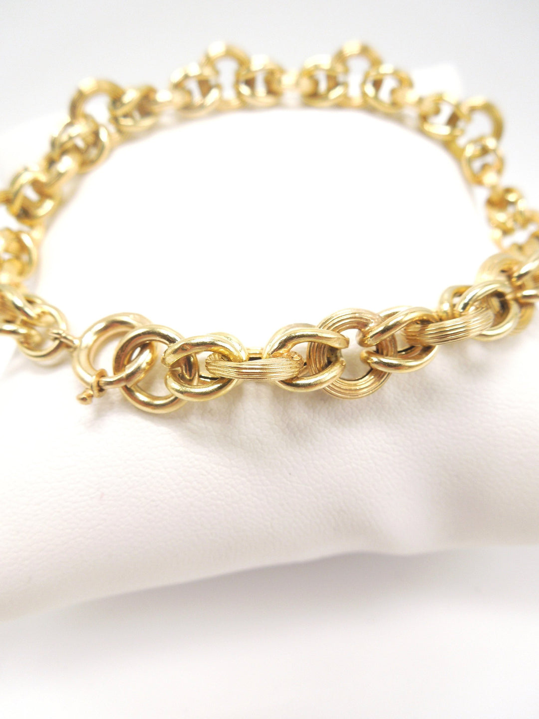 Vintage 18K Yellow Gold Byzantine Chain Bracelet