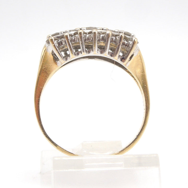 1.01 ctw Three Row Diamond Ring in 14K White Gold and 14K Yellow Gold