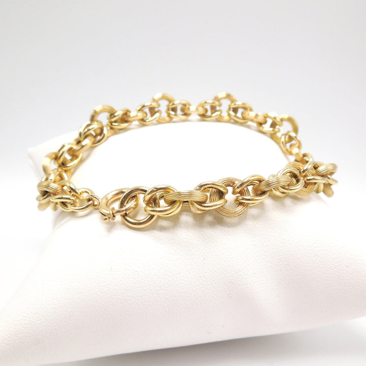 Vintage 18K Yellow Gold Byzantine Chain Bracelet