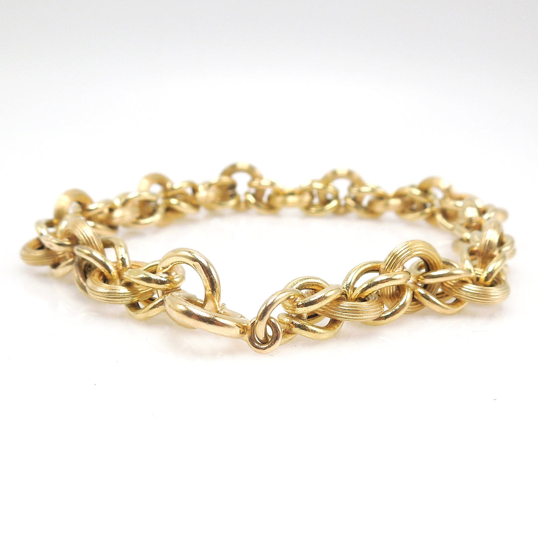 Vintage 18K Yellow Gold Byzantine Chain Bracelet