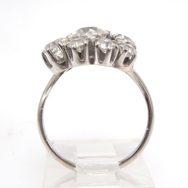 2.20ct Old Mine Cut Diamond Cluster Ring in Platinum