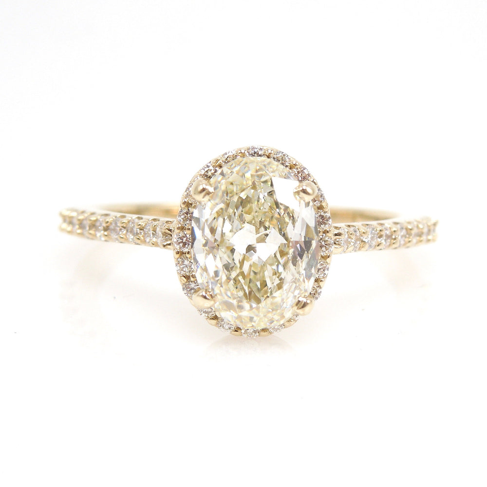 1.50ct Oval Diamond with Halo and Accent Diamonds - Engagement Ring