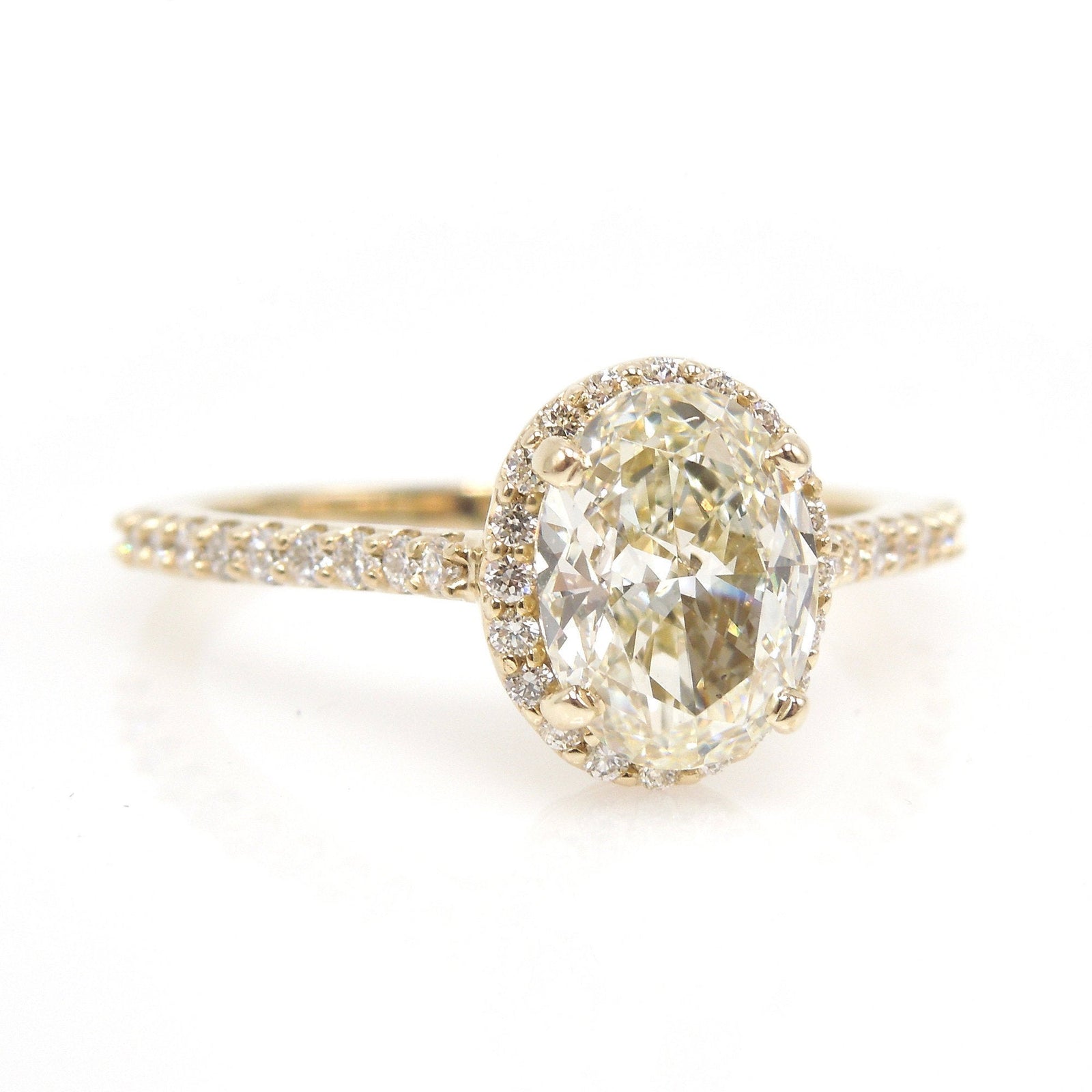 1.50ct Oval Diamond with Halo and Accent Diamonds - Engagement Ring