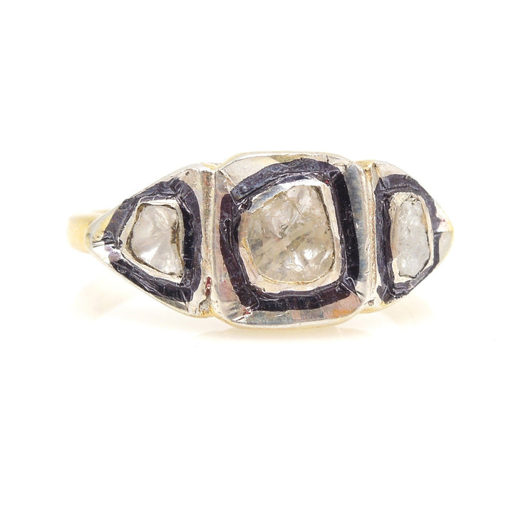 Macle Diamond Three Stone Ring - in Vermeil & Sterling Silver