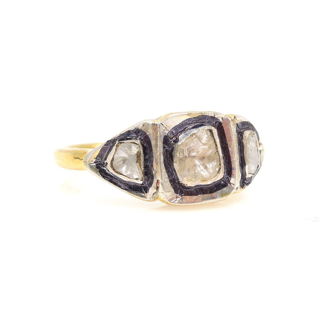 Macle Diamond Three Stone Ring - in Vermeil & Sterling Silver