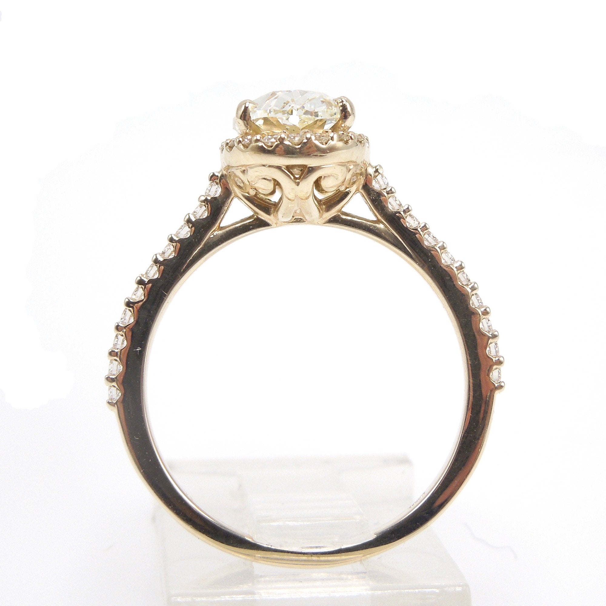 1.50ct Oval Diamond with Halo and Accent Diamonds - Engagement Ring