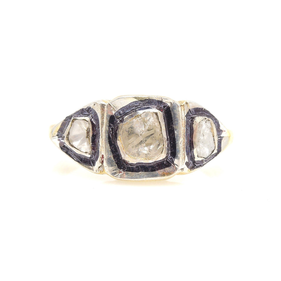 Macle Diamond Three Stone Ring - in Vermeil & Sterling Silver