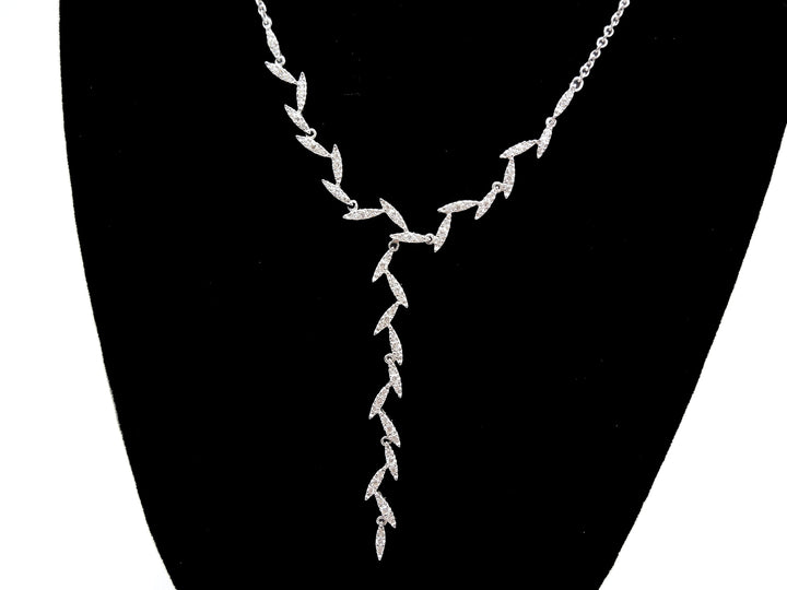 Roberto Coin White Gold and Diamond Zig Zag/Icicle Necklace and Earring Set