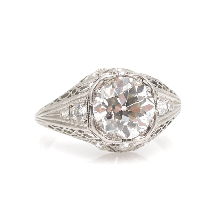 Original 1.47ct European Cut Diamond Art Deco Engagement Ring in Plati ...