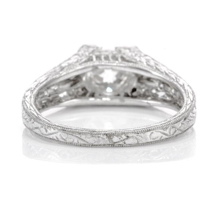 0.85ct Estate Old European Cut Diamond Engagement Ring in Platinum