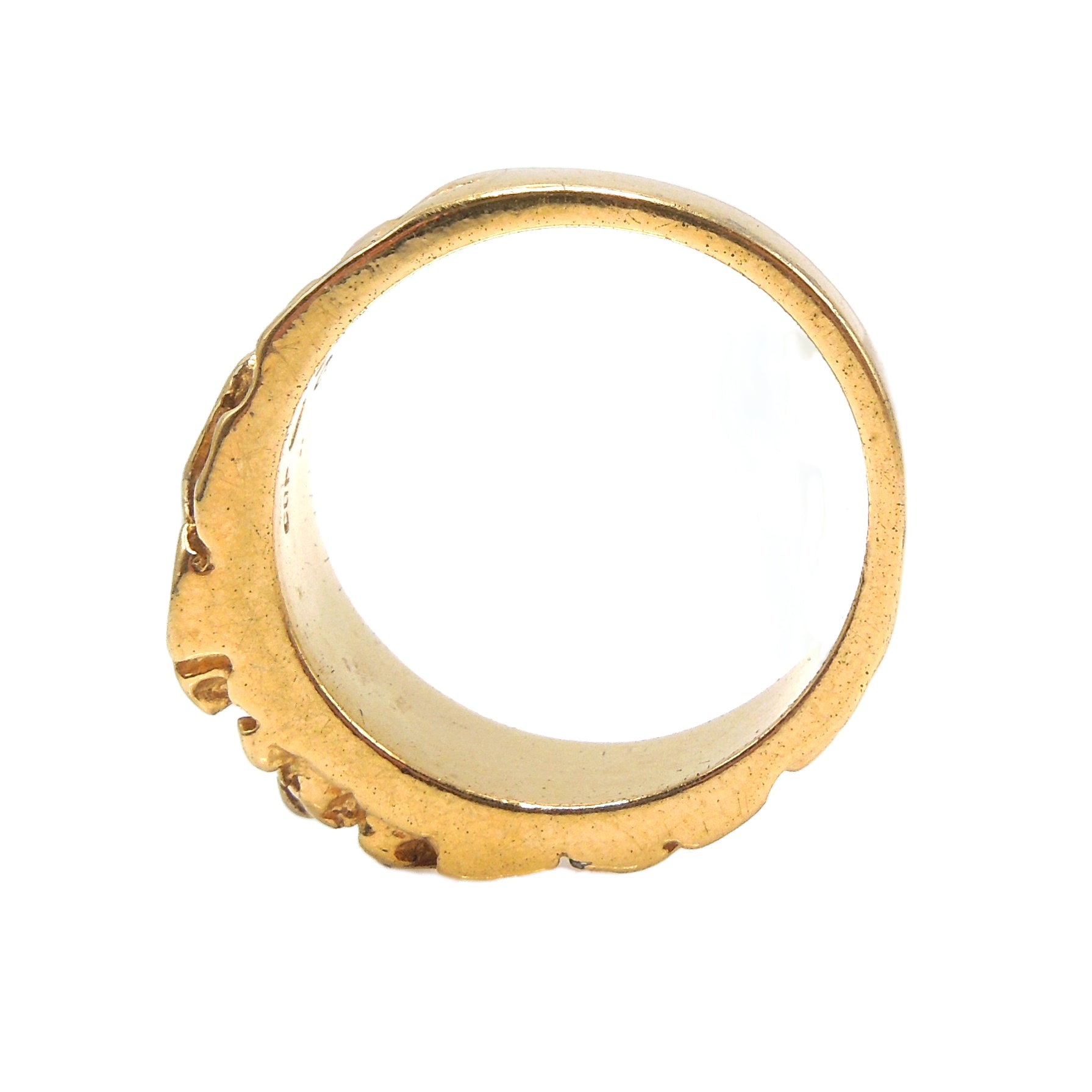 8.5mm Wide Gents Nugget Style Yellow Gold Ring