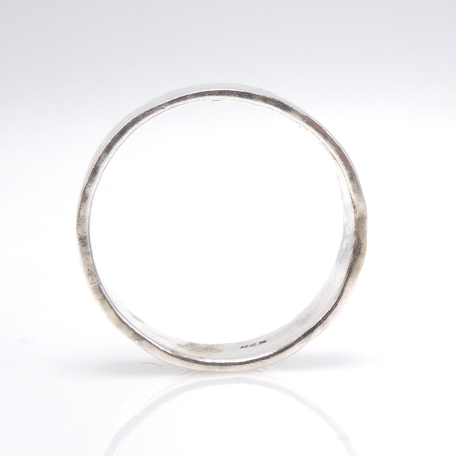 Hammered Wide Sterling Silver Man's Wedding Band