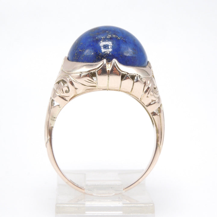 10K Yellow Gold and Lapis Lazuli Art Deco Ring