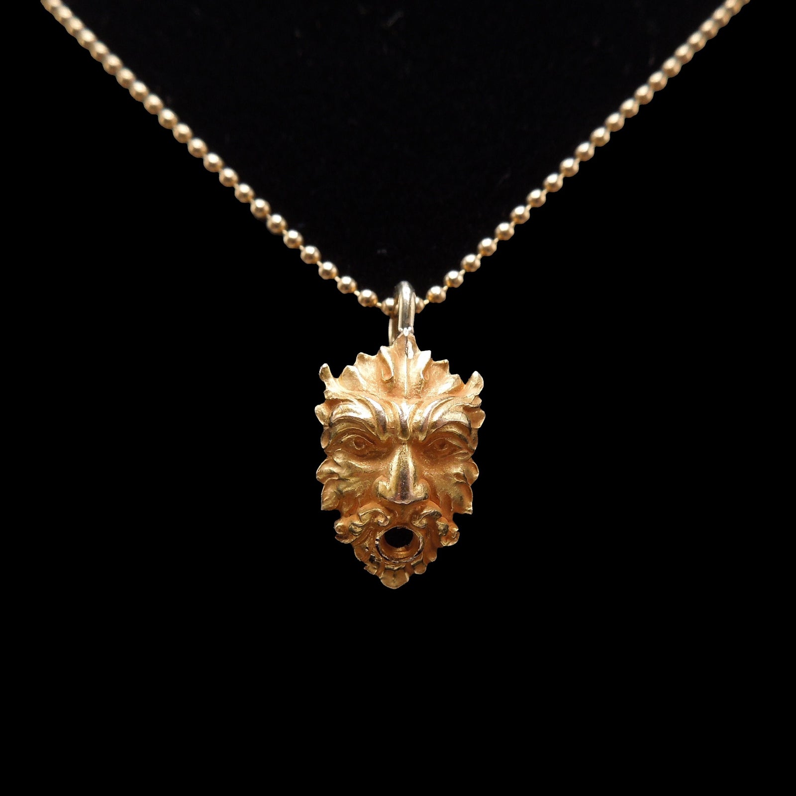 Antique 18K Yellow Gold Grotesque Face Pendant