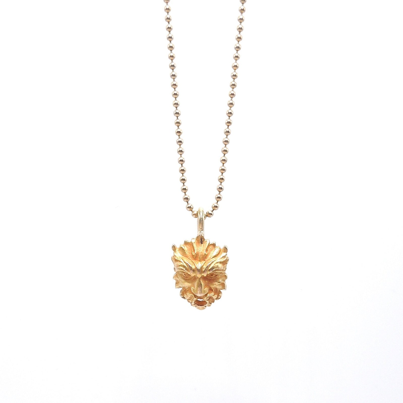 Antique 18K Yellow Gold Grotesque Face Pendant