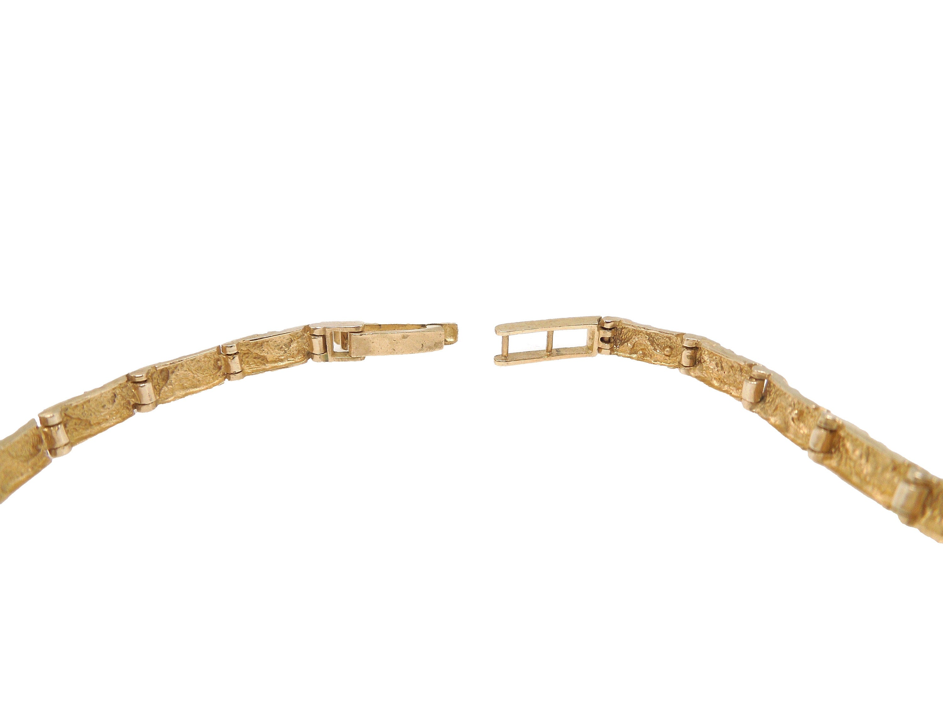 Thin Unisex Nugget Style Yellow Gold Bracelet