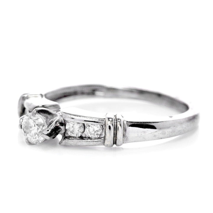 14K White Gold Five Stone Engagement Ring