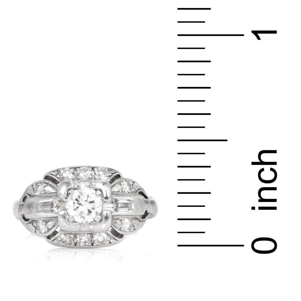 Antique Art Deco Quarter Carat Diamond Platinum Engagement Ring