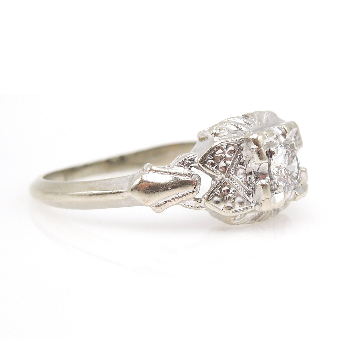 0.15ct Diamond and White Gold Engagement Ring from the 1920s