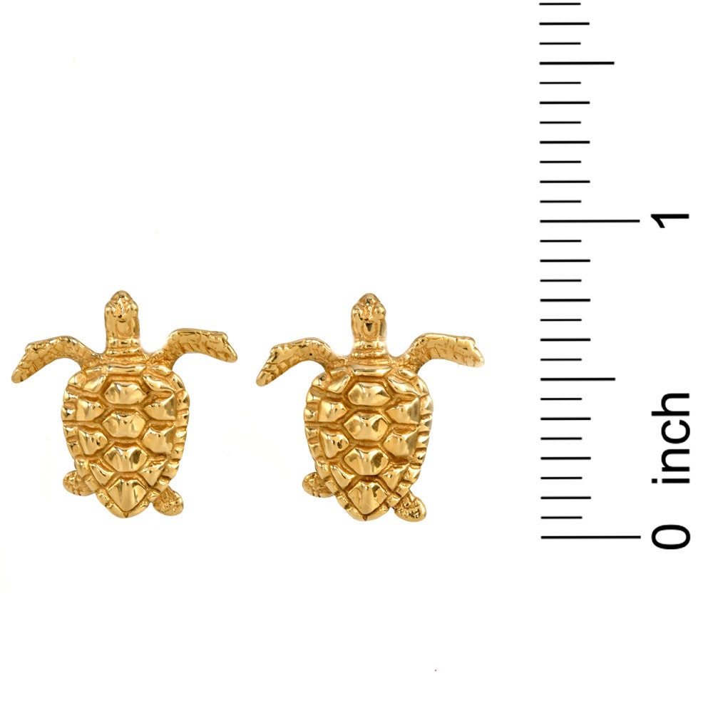 Estate 14K Yellow Gold Sea Turtle Stud Earrings