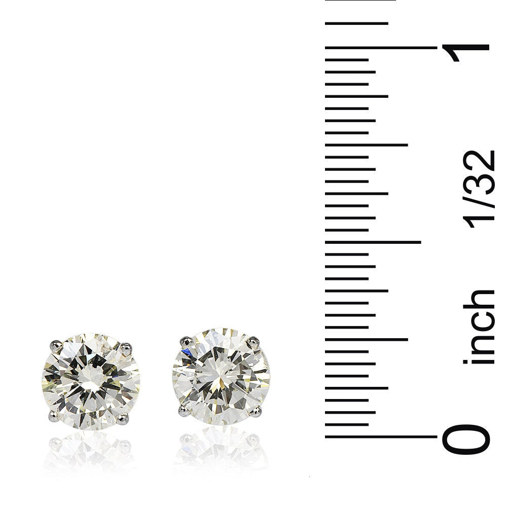 Estate 2.00ct Round Diamond Stud Earrings in White Gold