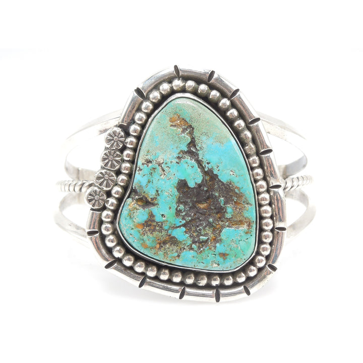Large Sterling Silver and Turquoise Cuff Bracelet
