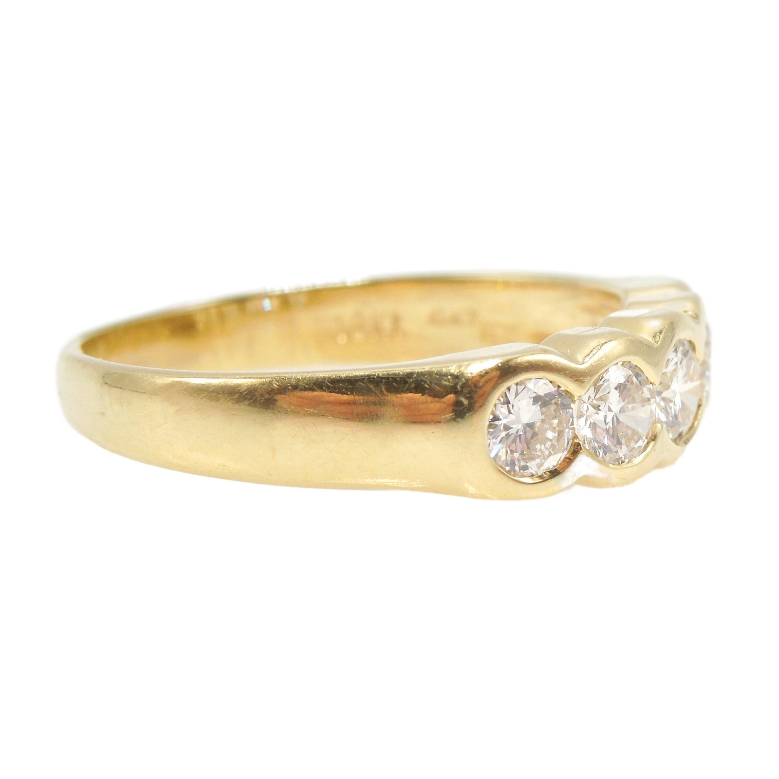 Vintage Five Diamond Band in 18K Yellow Gold