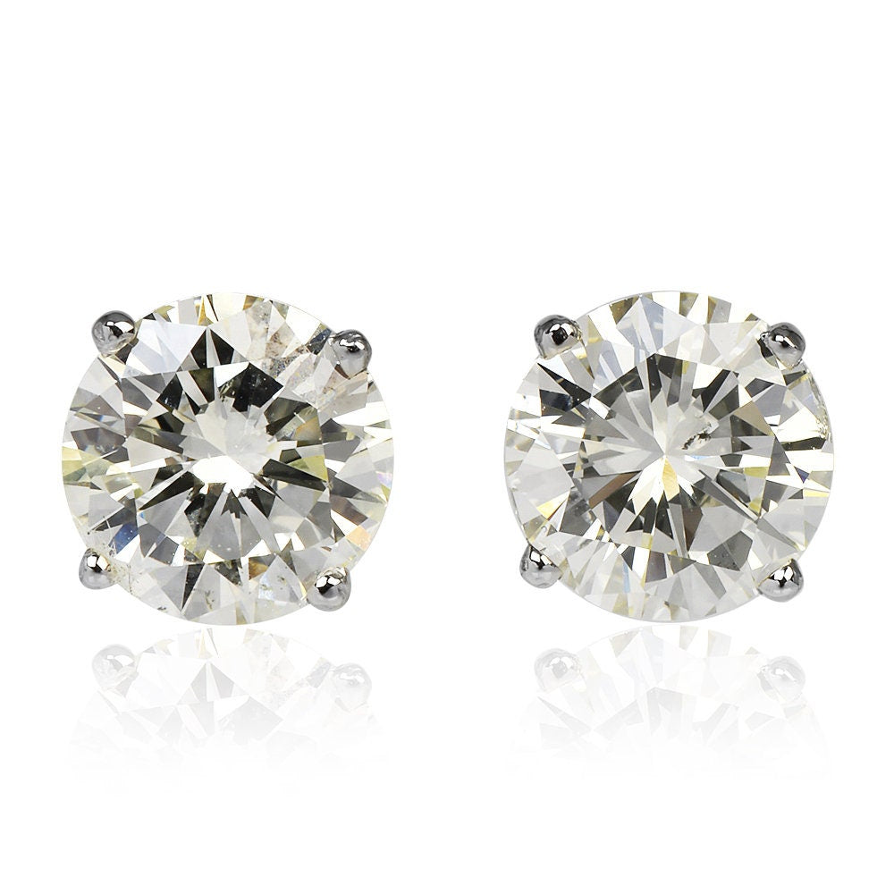 Estate 2.00ct Round Diamond Stud Earrings in White Gold