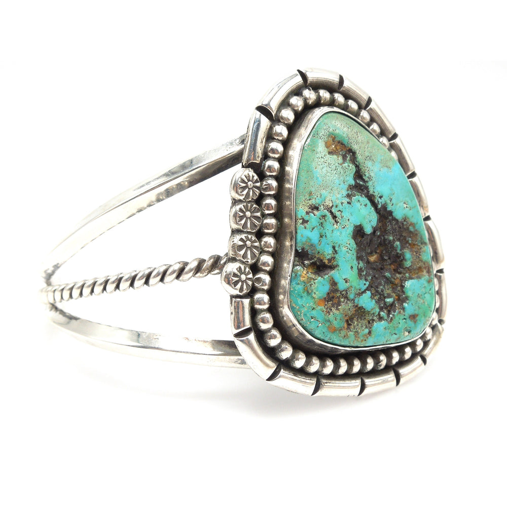 Large Sterling Silver and Turquoise Cuff Bracelet