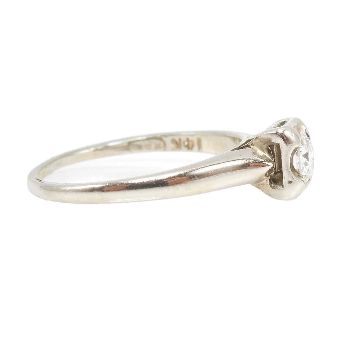 Quarter Carat (0.25ct) 14K White Gold Illusion Set Diamond Solitaire Engagement Ring