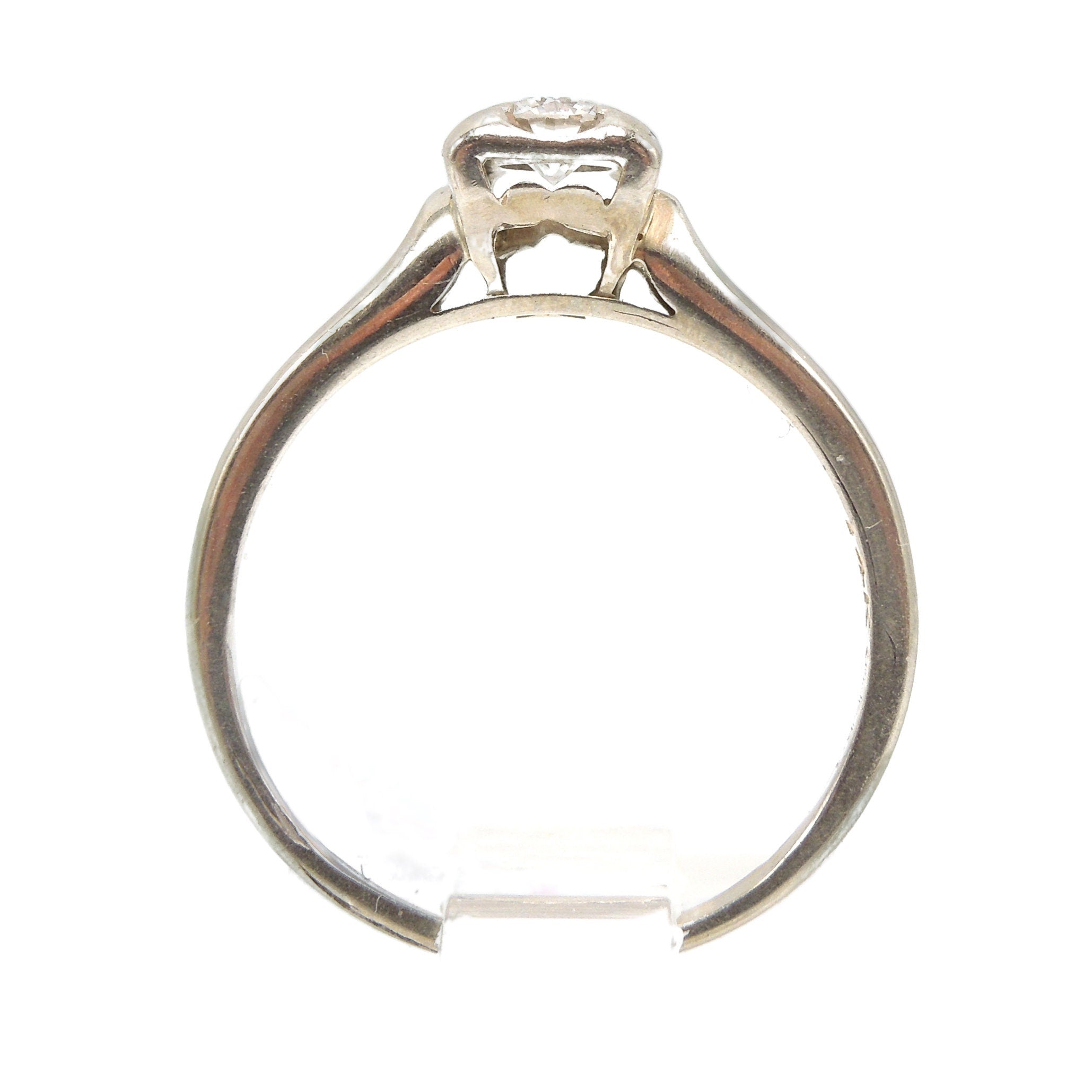 Quarter Carat (0.25ct) 14K White Gold Illusion Set Diamond Solitaire Engagement Ring
