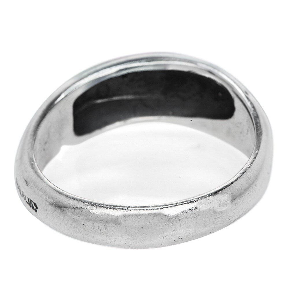 Estate Sterling Silver Carved Wave Band