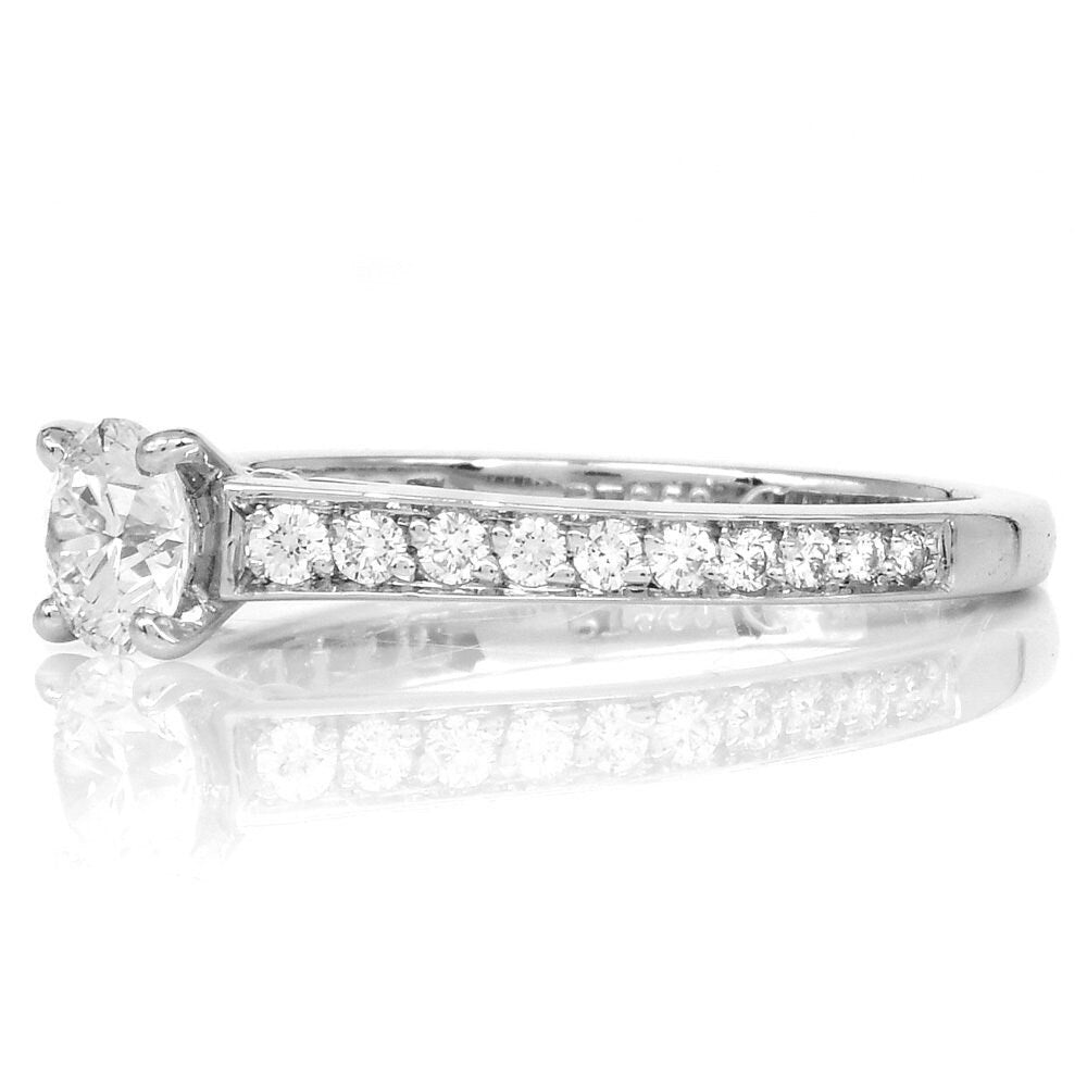 Vintage Platinum Cartier 0.37ct Diamond Accented Engagement Ring
