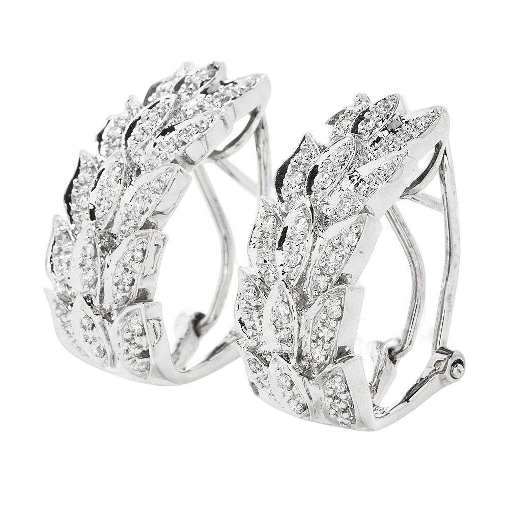 Laura Ramsey Diamond and 14K White Gold Vine J-Hoop Earrings