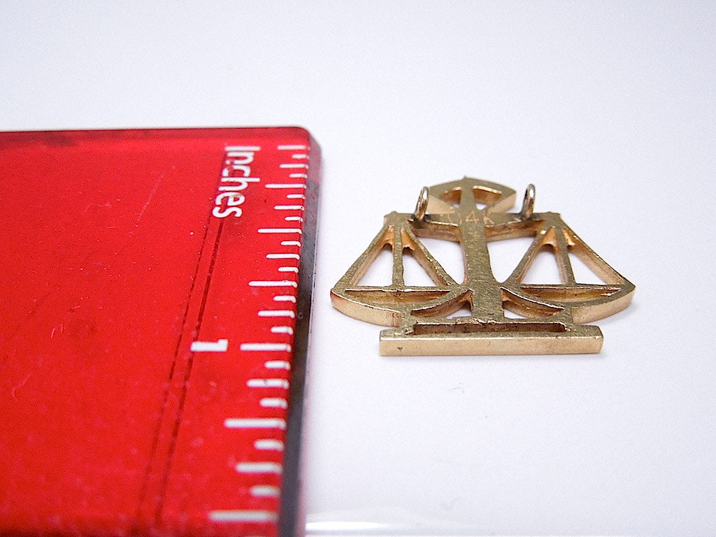14k Gold Scales of Justice Pendant