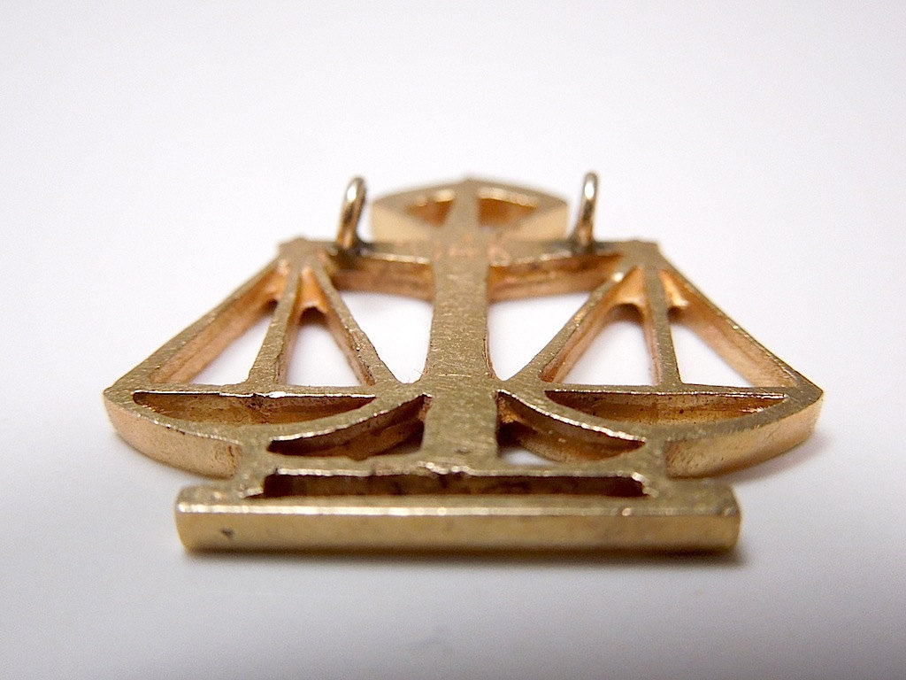 14k Gold Scales of Justice Pendant