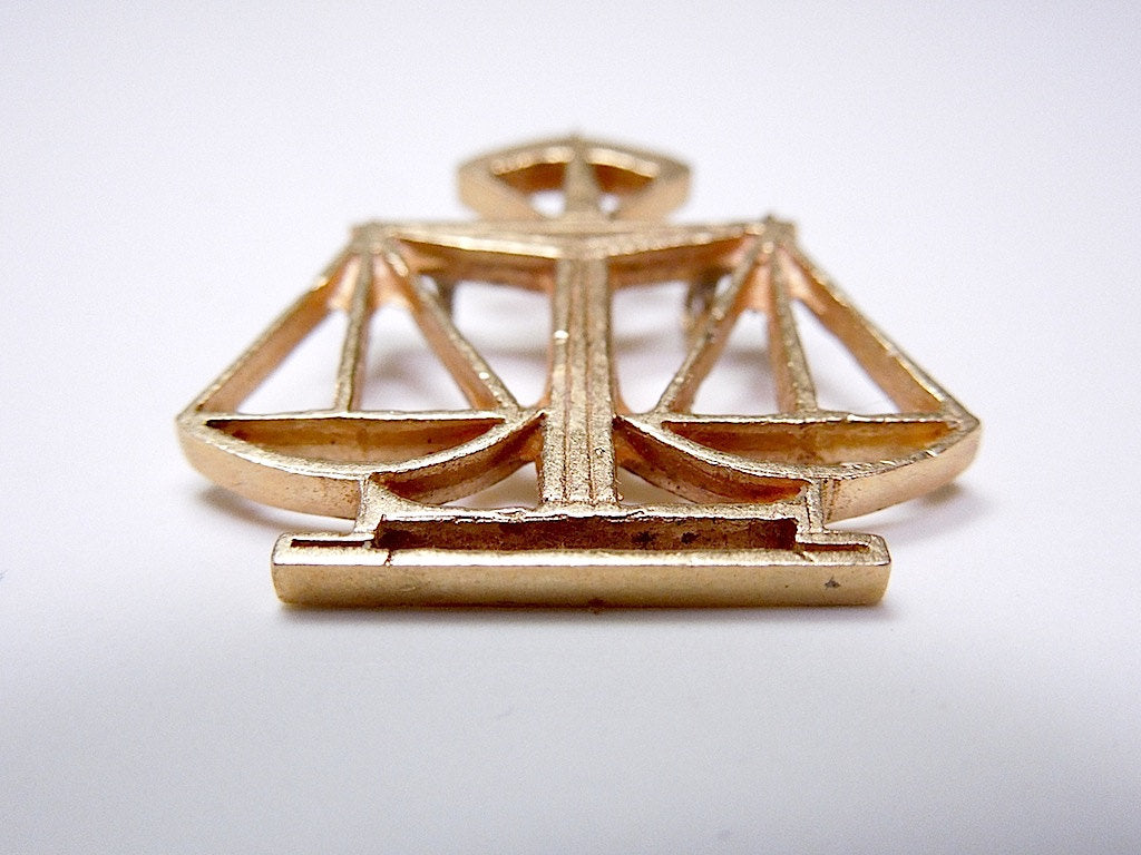 14k Gold Scales of Justice Pendant