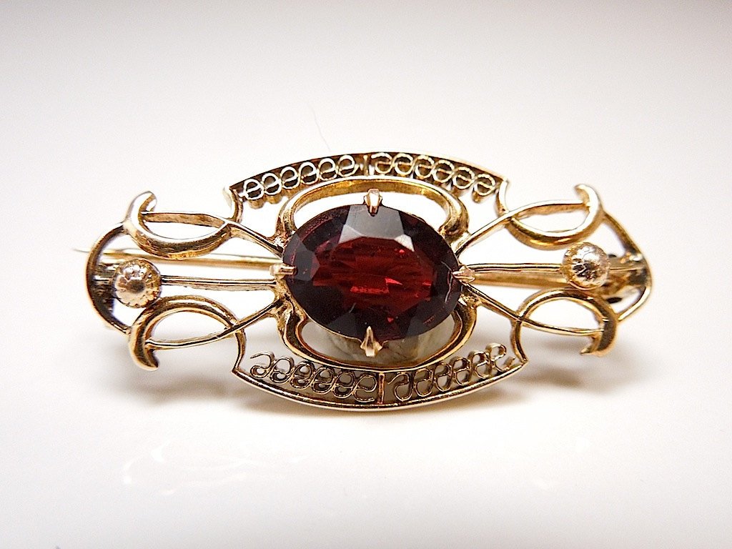 Edwardian Garnet and Gold Pin/Pendant