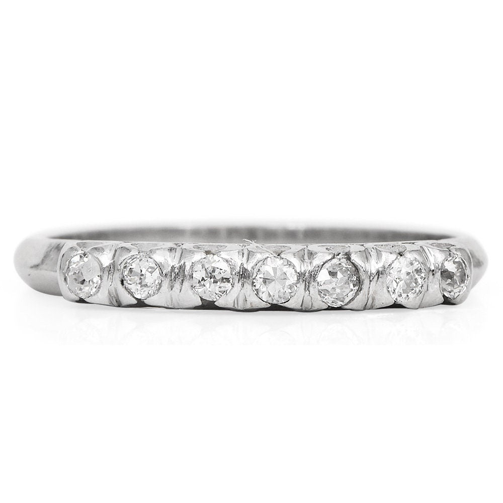 Seven Diamond Wedding Band in Platinum with 0.30ct