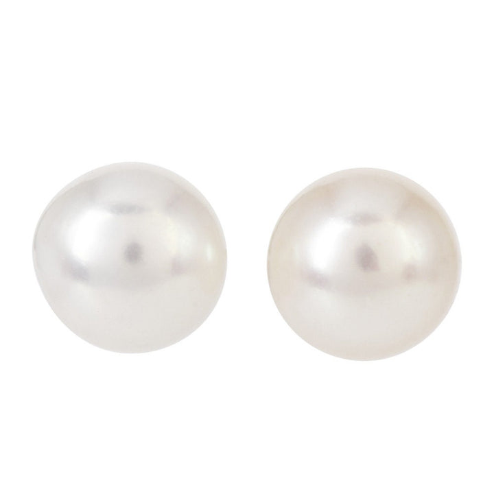 11mm Pearl Stud Earrings with 14K Yellow Gold Posts