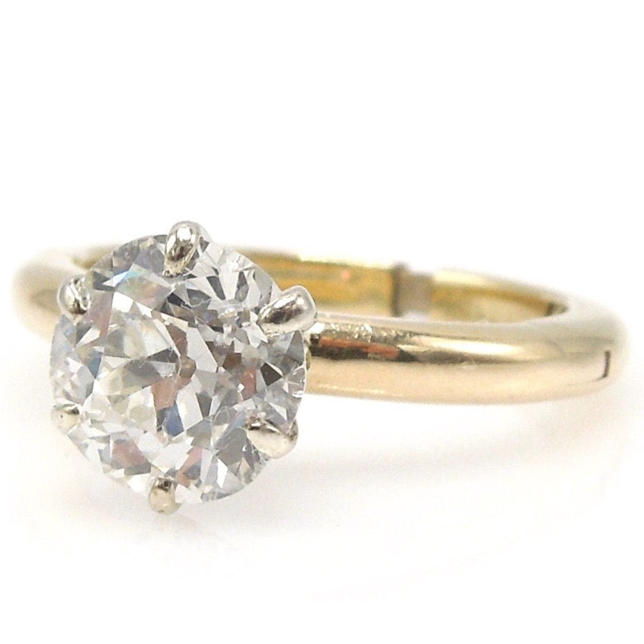 1.75ct Old European Cut Diamond Solitaire in 14K Yellow Gold