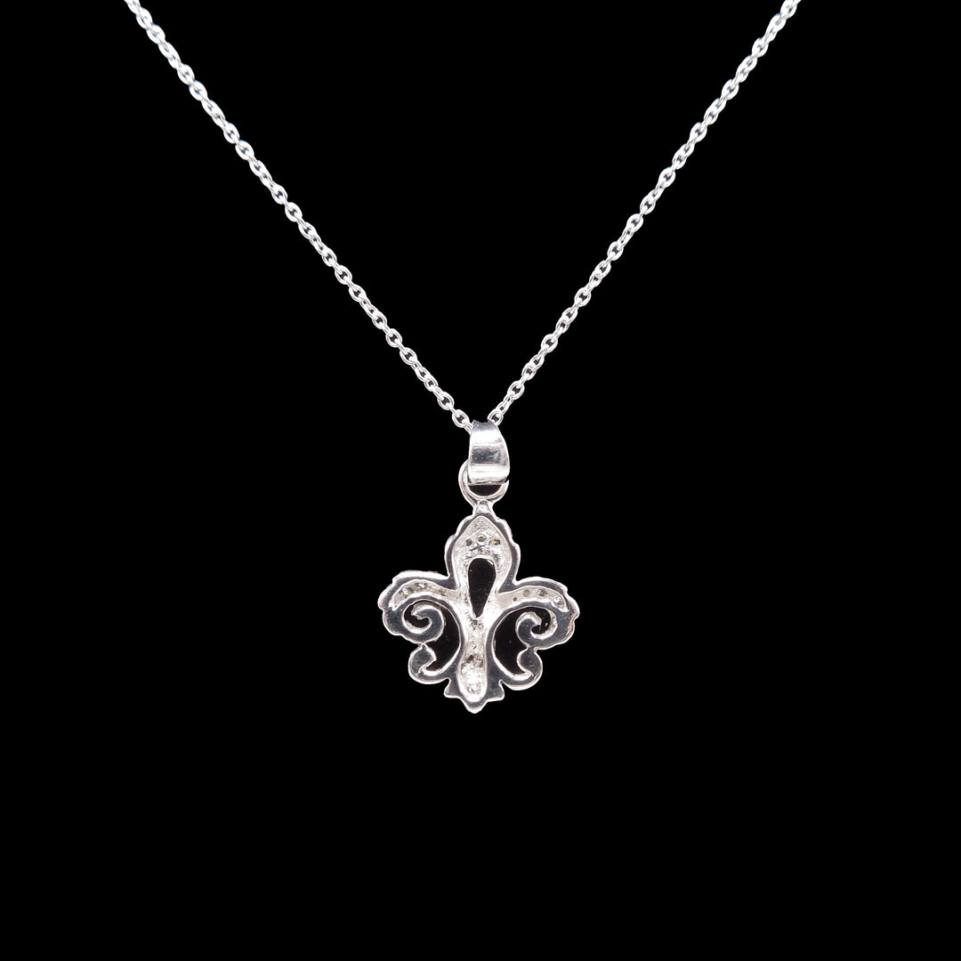 White Gold and Diamond Fleur-de-Lis Necklace