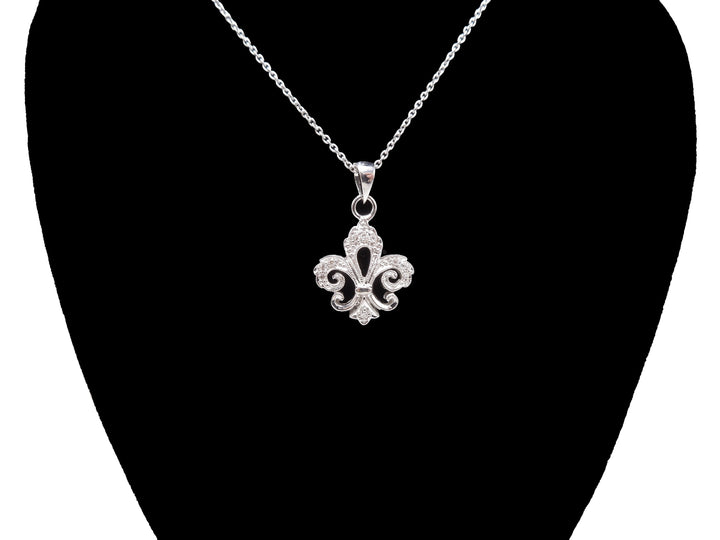 White Gold and Diamond Fleur-de-Lis Necklace