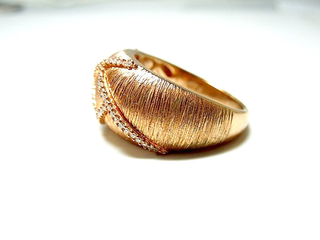 Vintage Rose Gold Vermeil - Diamond - Right Hand Ring